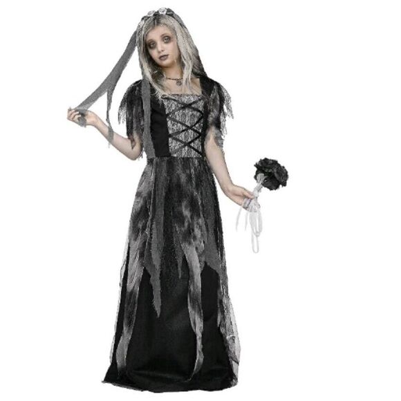 Fun World Girls Cemetery Bride Costume Halloween Set -R - Picture 1 of 5